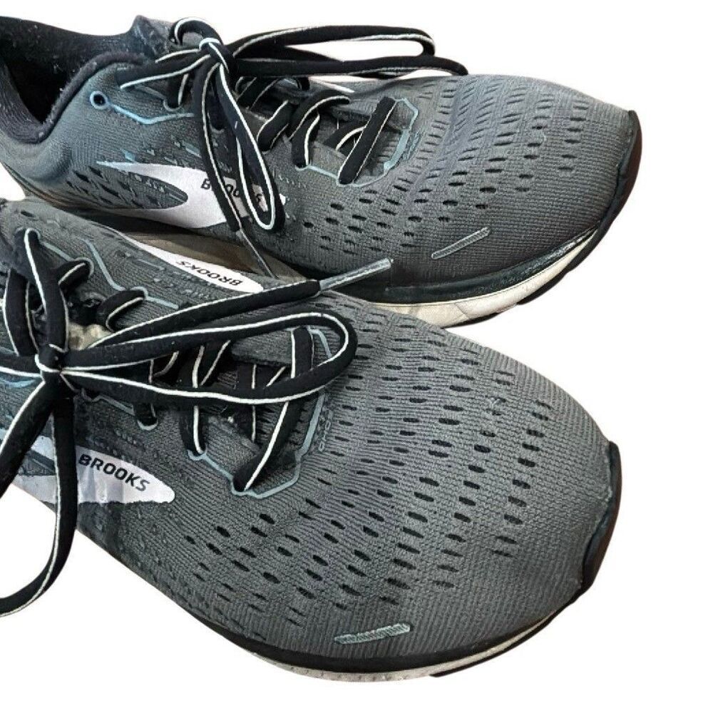 Brooks Ghost Gray/Black Solid Low Top Lace-Up Running Sneakers Mesh Upper size 9 - Picture 11 of 16